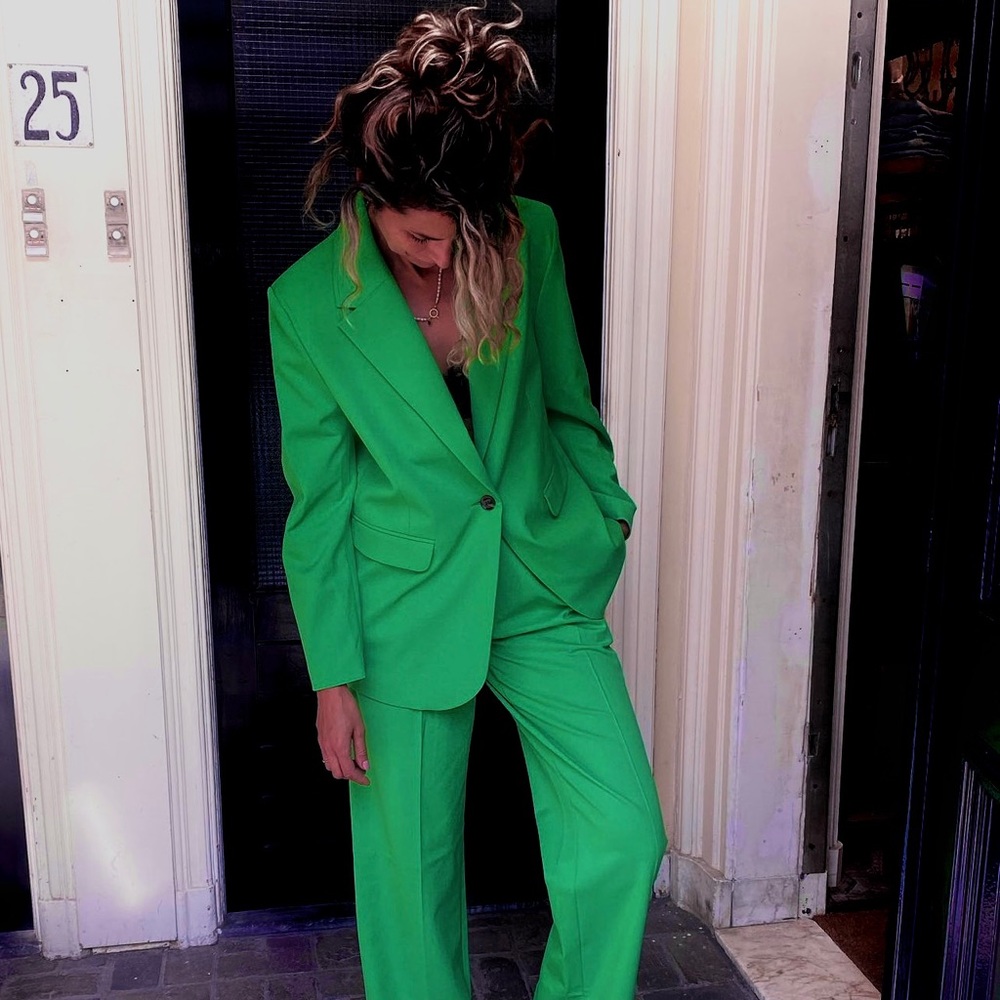 Zara Set - Green Blazer & Ankle Pants - Picture 7 of 17
